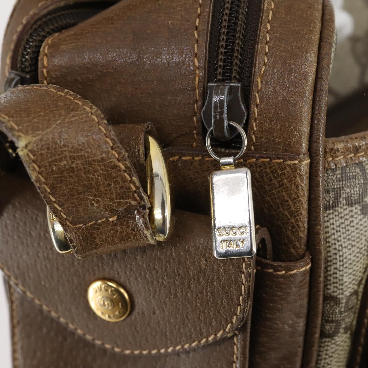 GUCCI GG Supreme Shoulder Bag PVC Leather 2way Beige Auth ki6104