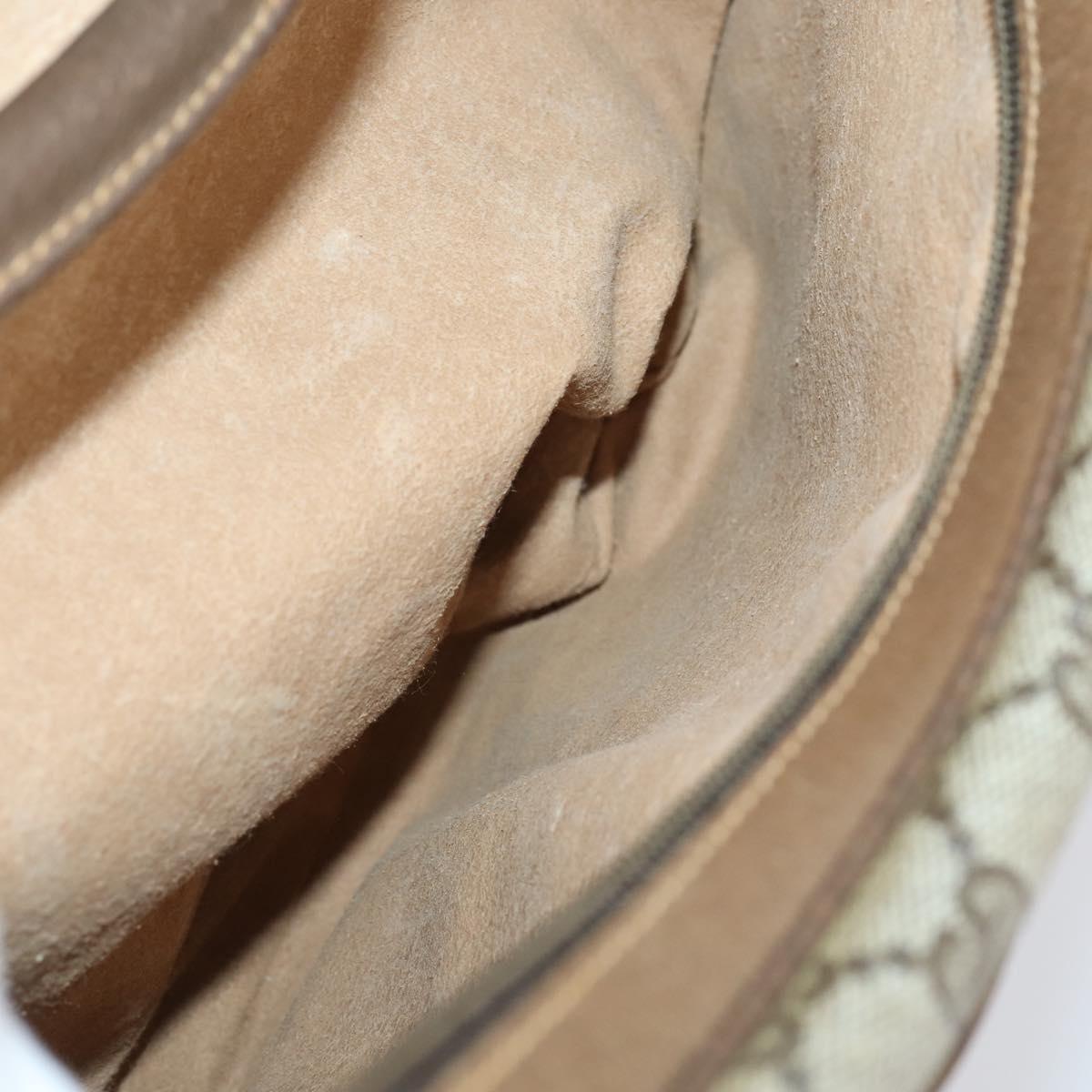 GUCCI GG Supreme Shoulder Bag PVC Leather 2way Beige Auth ki6104