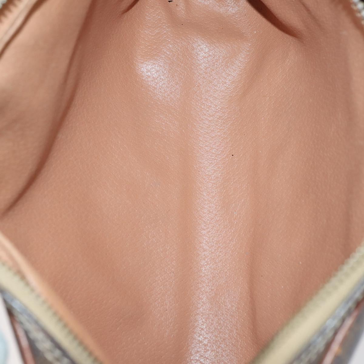 CELINE Macadam Canvas Shoulder Bag PVC 5 Set Brown Auth ki6106