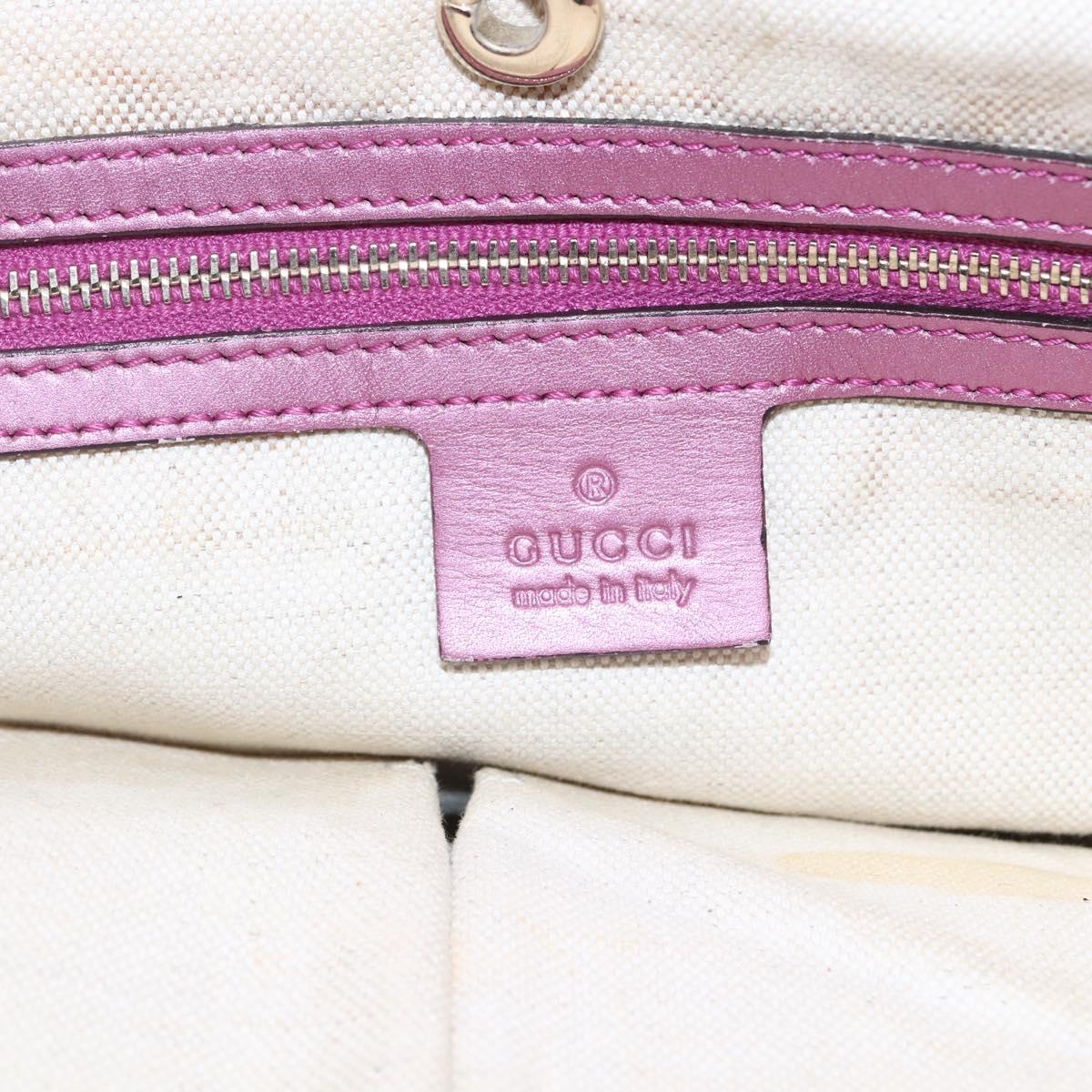 GUCCI GG Canvas Bamboo heart Tote Bag Beige Pink Auth ki6107