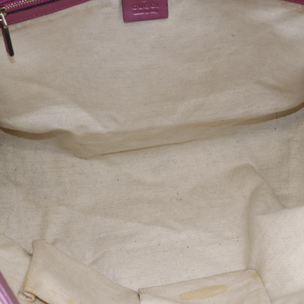 GUCCI GG Canvas Bamboo heart Tote Bag Beige Pink Auth ki6107