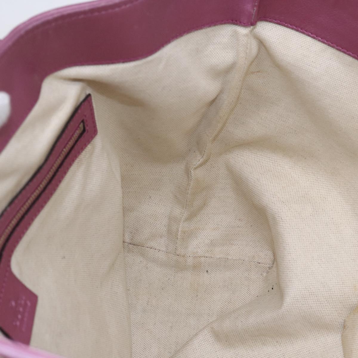 GUCCI GG Canvas Bamboo heart Tote Bag Beige Pink Auth ki6107