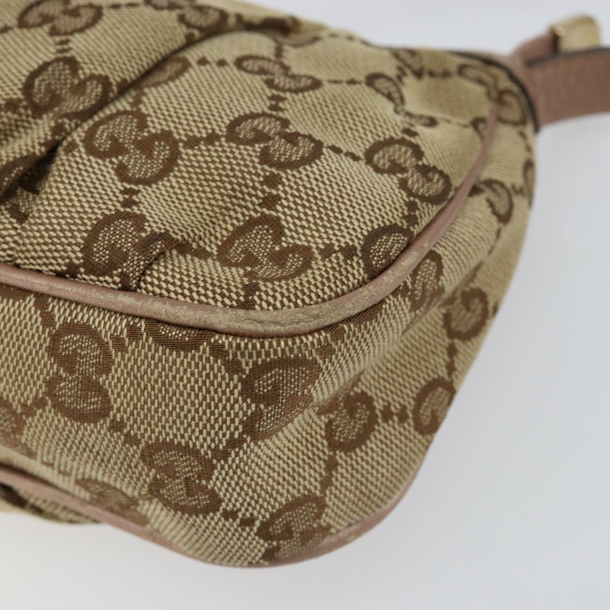 GUCCI GG Canvas Lovely heart Accessory Pouch Beige Pink Auth ki6108