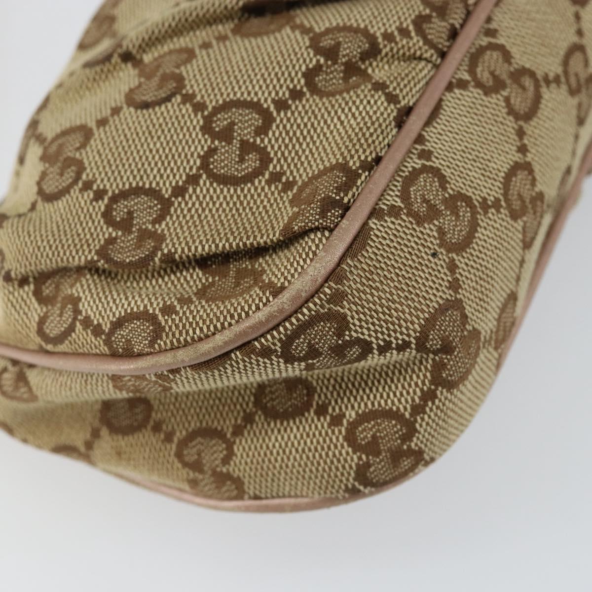 GUCCI GG Canvas Lovely heart Accessory Pouch Beige Pink Auth ki6108