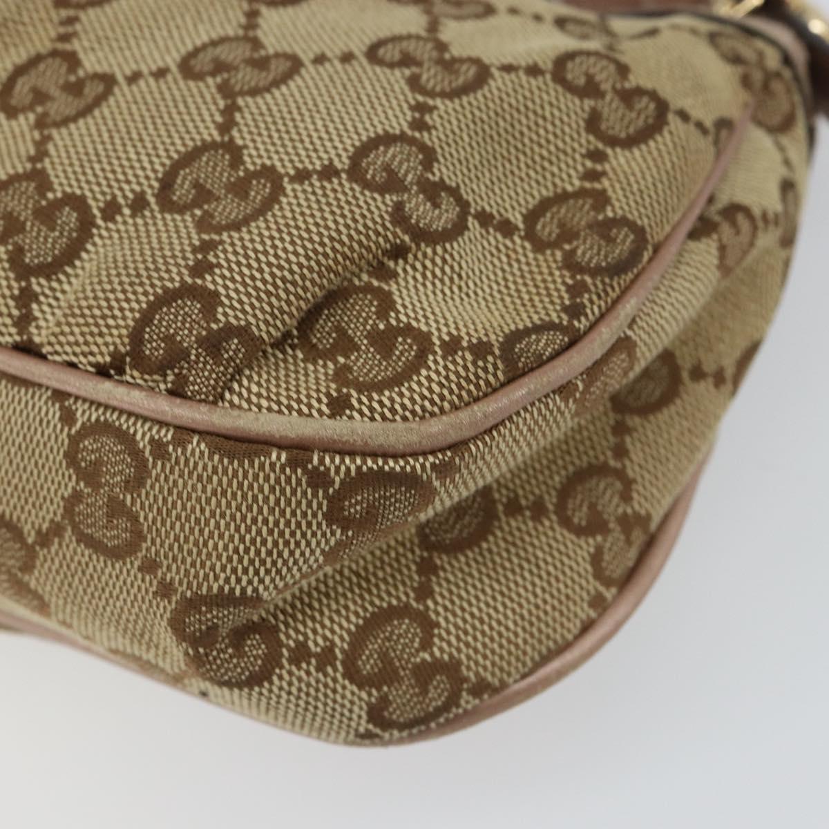 GUCCI GG Canvas Lovely heart Accessory Pouch Beige Pink Auth ki6108
