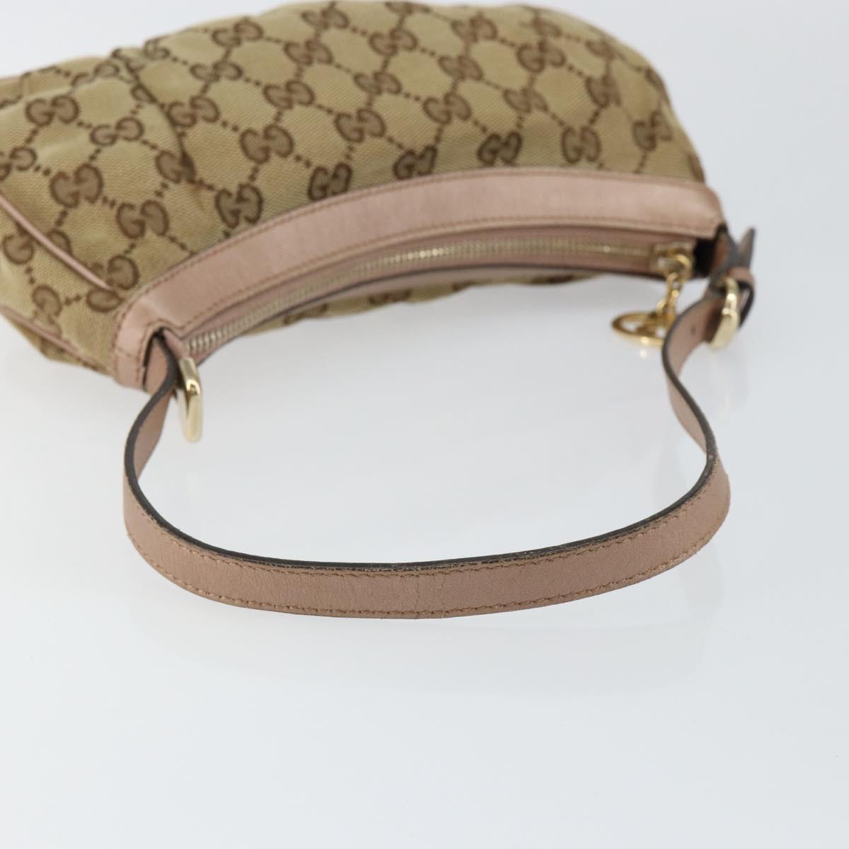 GUCCI GG Canvas Lovely heart Accessory Pouch Beige Pink Auth ki6108