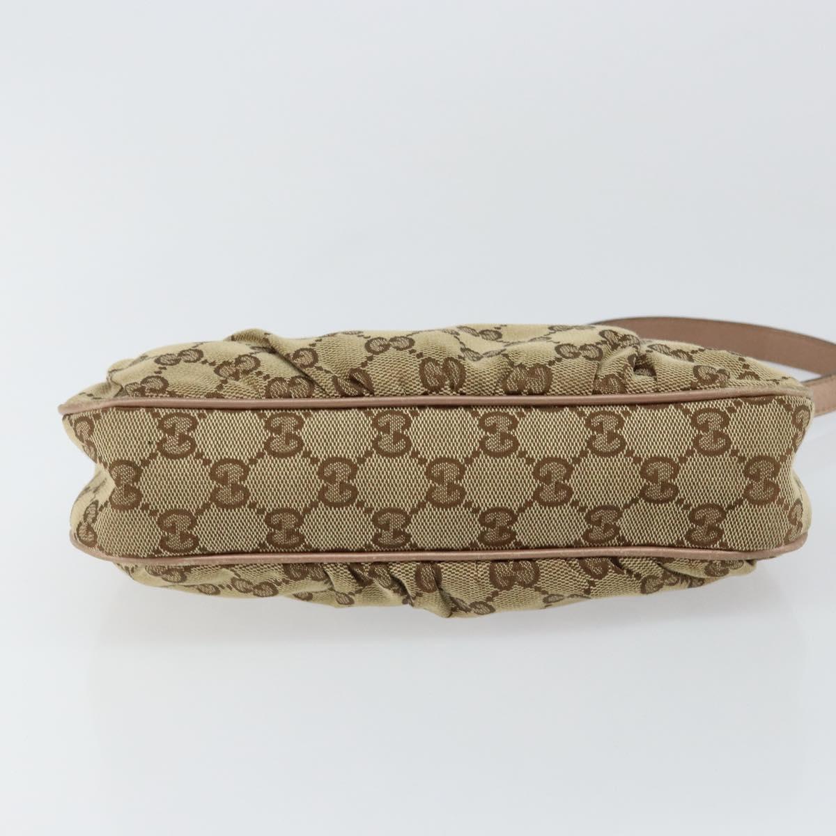 GUCCI GG Canvas Lovely heart Accessory Pouch Beige Pink Auth ki6108