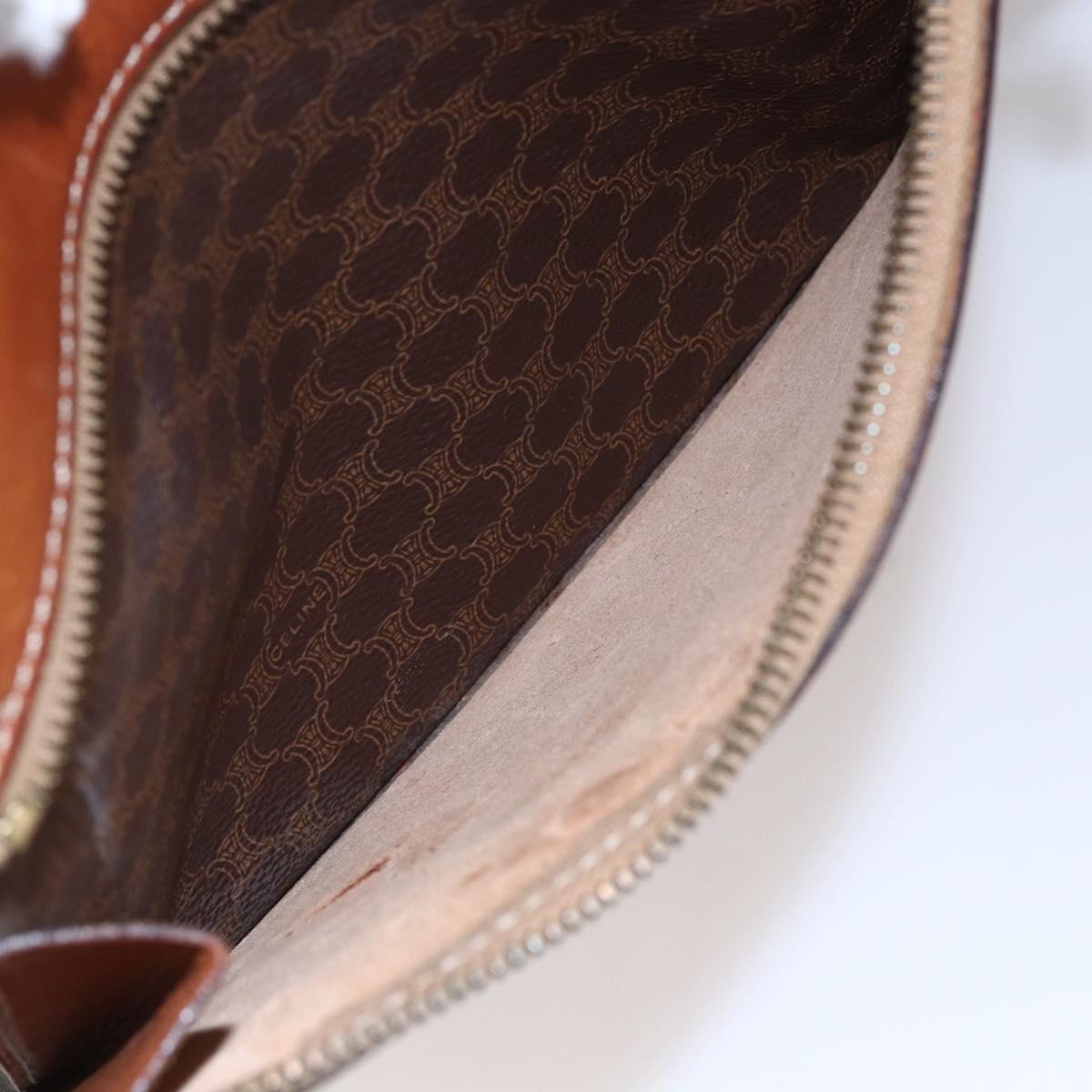 CELINE Macadam Canvas Tote Bag PVC Leather Brown Auth ki6109