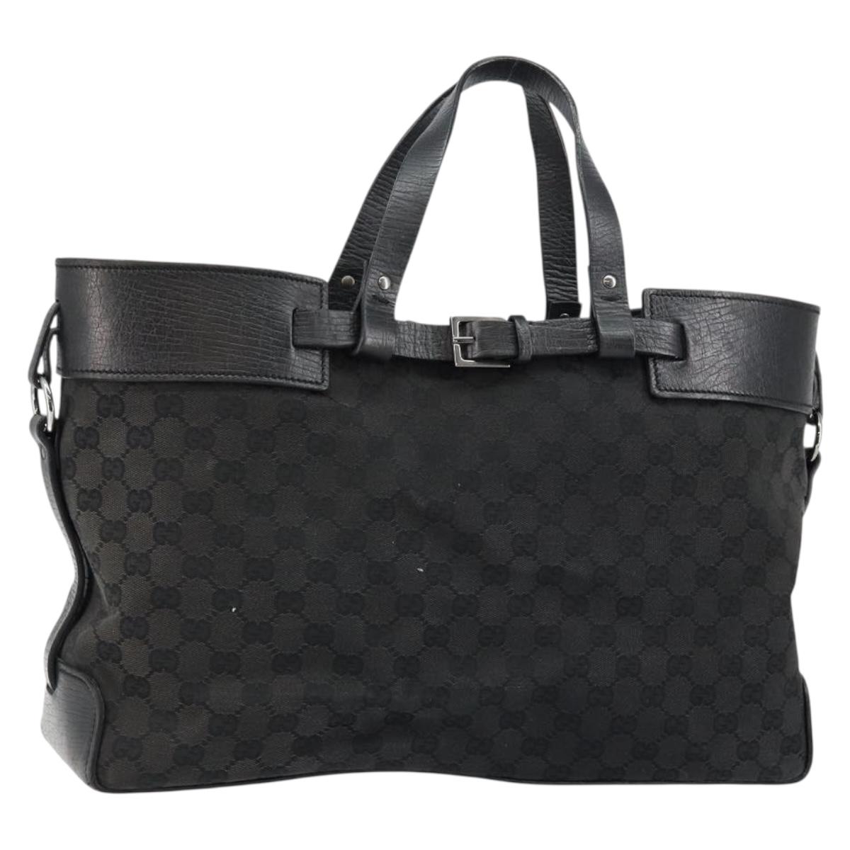 GUCCI GG Canvas Tote Bag Black Auth ki6111