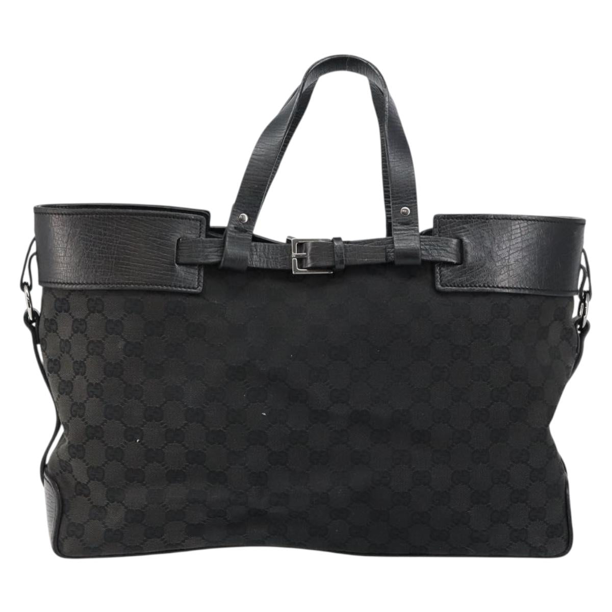GUCCI GG Canvas Tote Bag Black Auth ki6111
