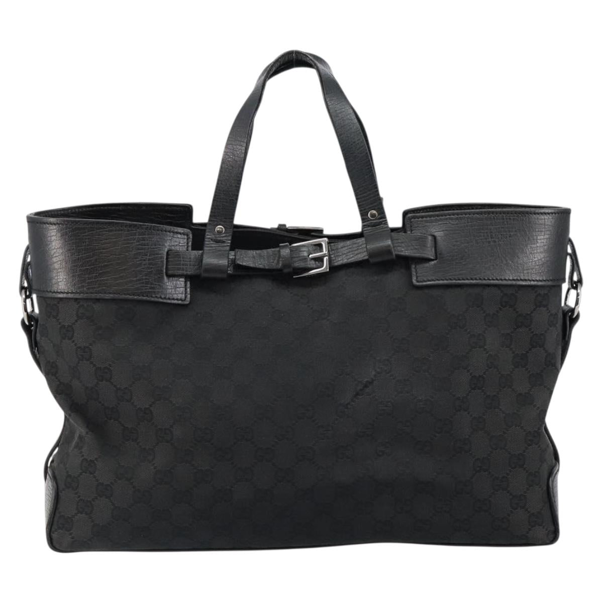GUCCI GG Canvas Tote Bag Black Auth ki6111