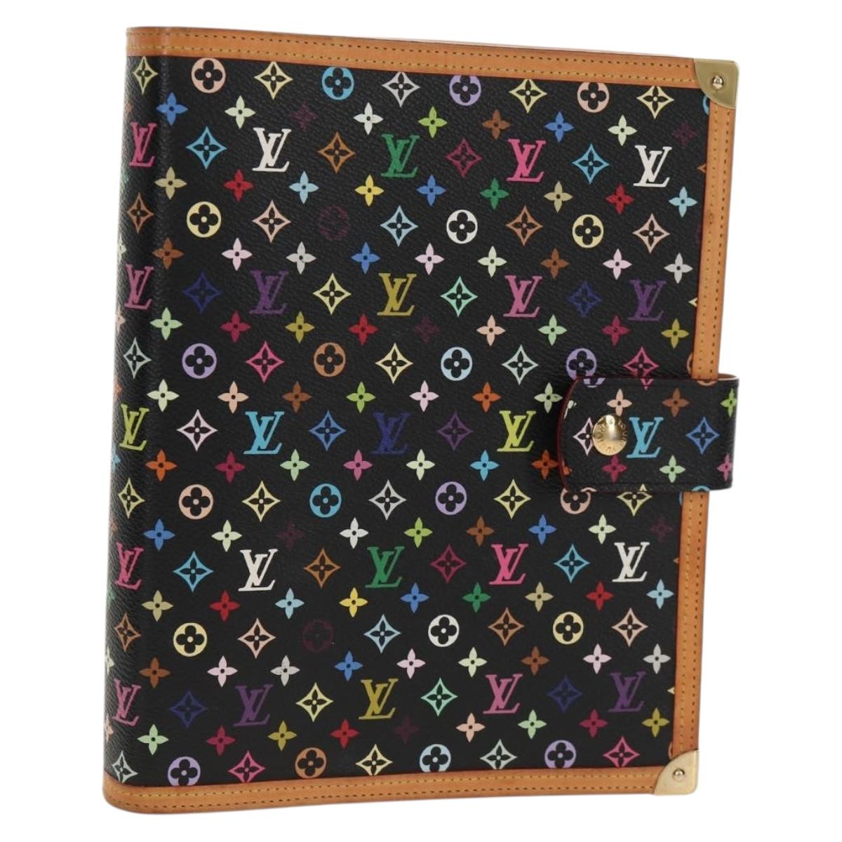 LOUIS VUITTON Multicolor Agenda GM Day Planner Cover Black R20893 Auth ki6115V