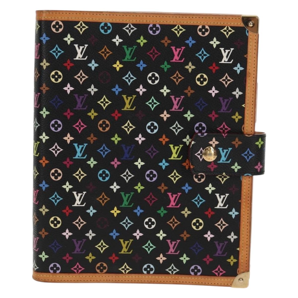 LOUIS VUITTON Multicolor Agenda GM Day Planner Cover Black R20893 Auth ki6115V