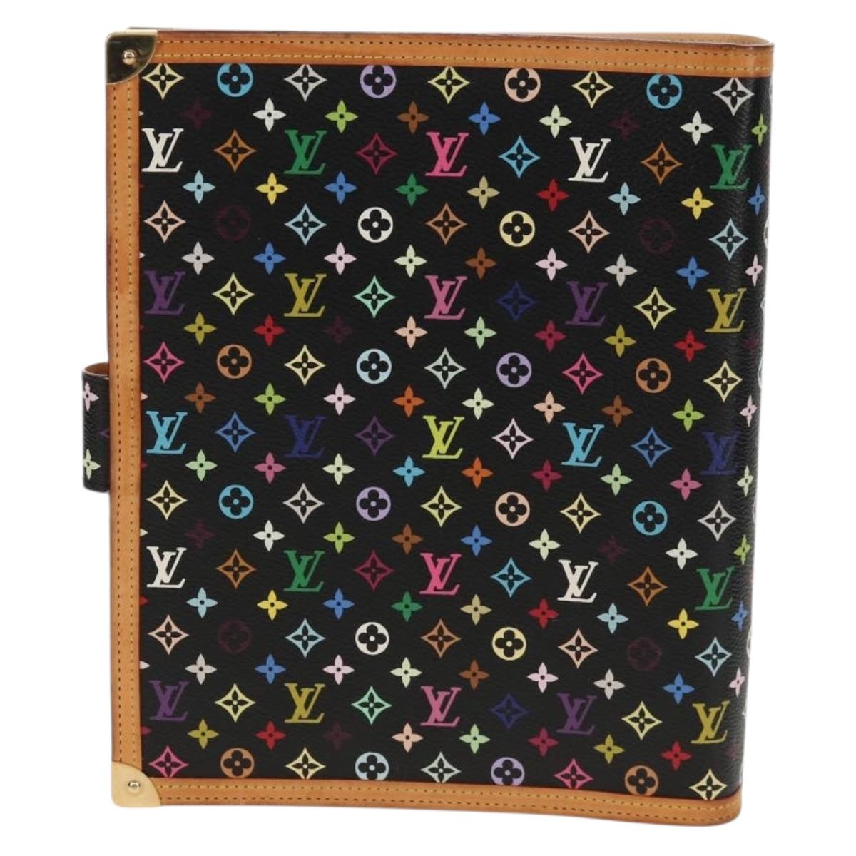 LOUIS VUITTON Multicolor Agenda GM Day Planner Cover Black R20893 Auth ki6115V