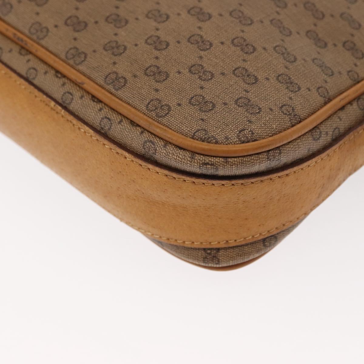 GUCCI Micro GG Supreme Shoulder Bag PVC Beige Gold 007 123 0428 Auth ki6116