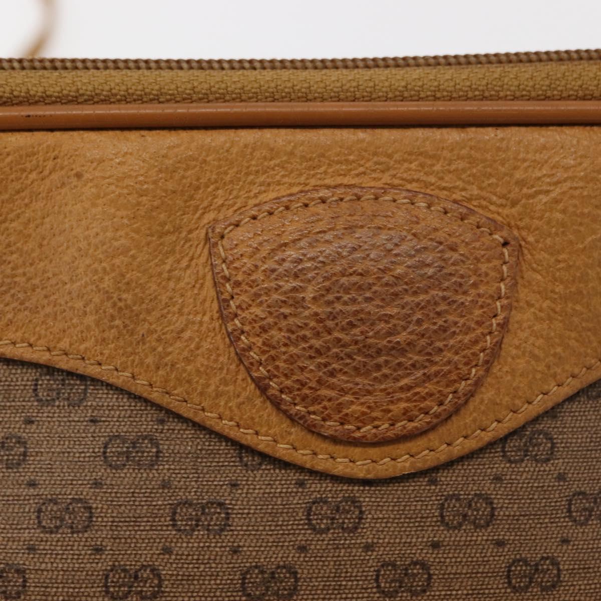 GUCCI Micro GG Supreme Shoulder Bag PVC Beige Gold 007 123 0428 Auth ki6116