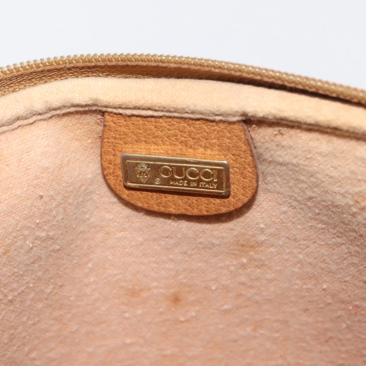 GUCCI Micro GG Supreme Shoulder Bag PVC Beige Gold 007 123 0428 Auth ki6116