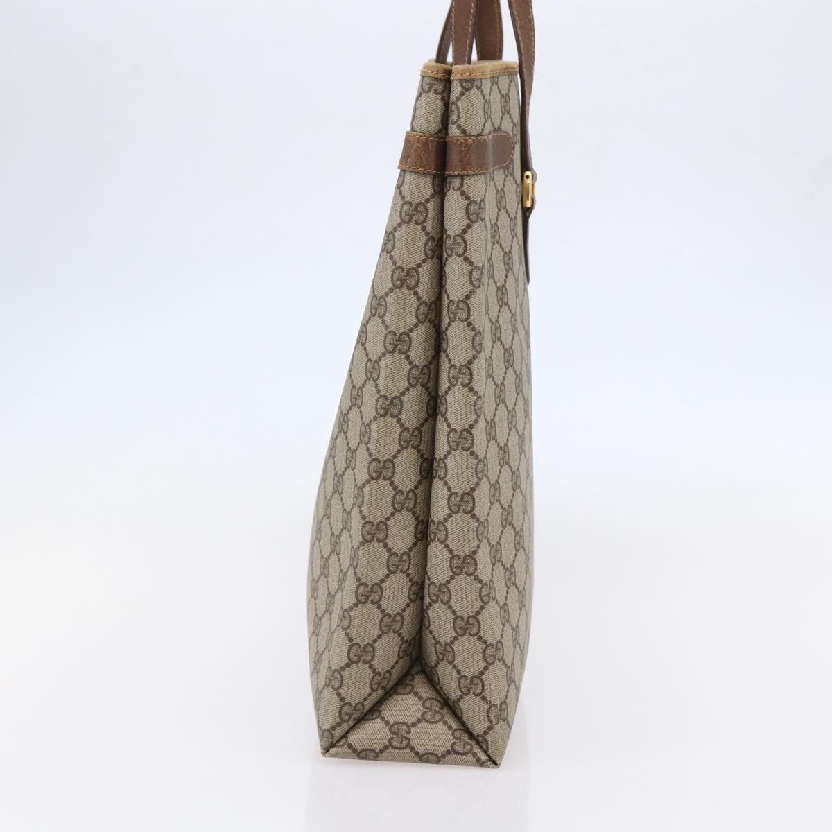 GUCCI GG Supreme Tote Bag PVC Beige Gold 39 02 061 Auth ki6118