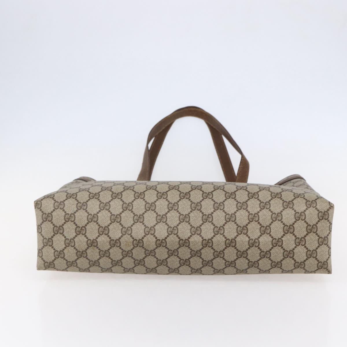 GUCCI GG Supreme Tote Bag PVC Beige Gold 39 02 061 Auth ki6118