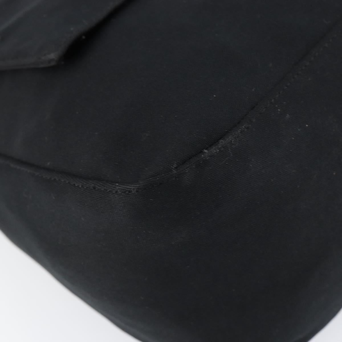 FENDI Mamma Baguette Shoulder Bag Nylon Black Silver Auth ki6120