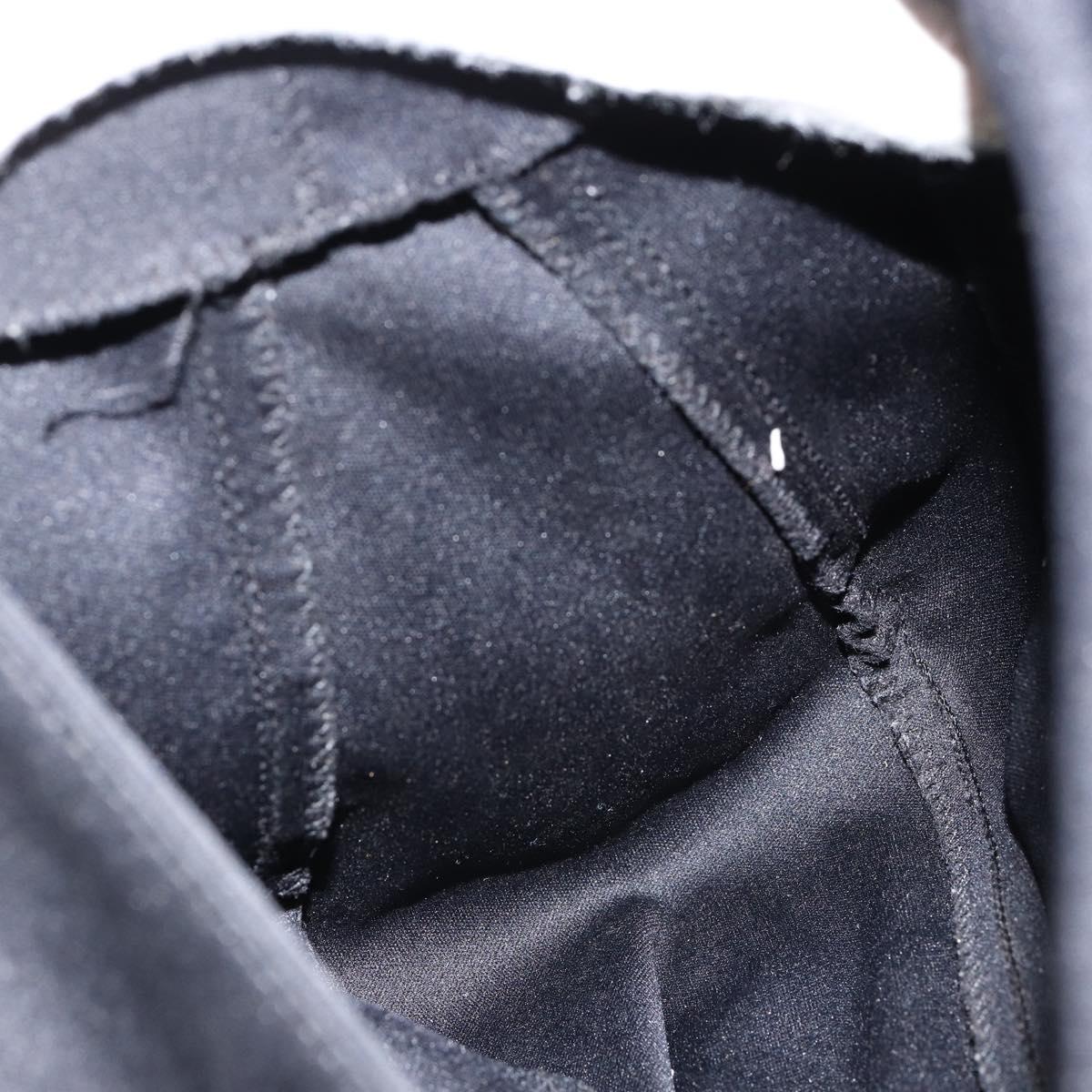 FENDI Mamma Baguette Shoulder Bag Nylon Black Silver Auth ki6120