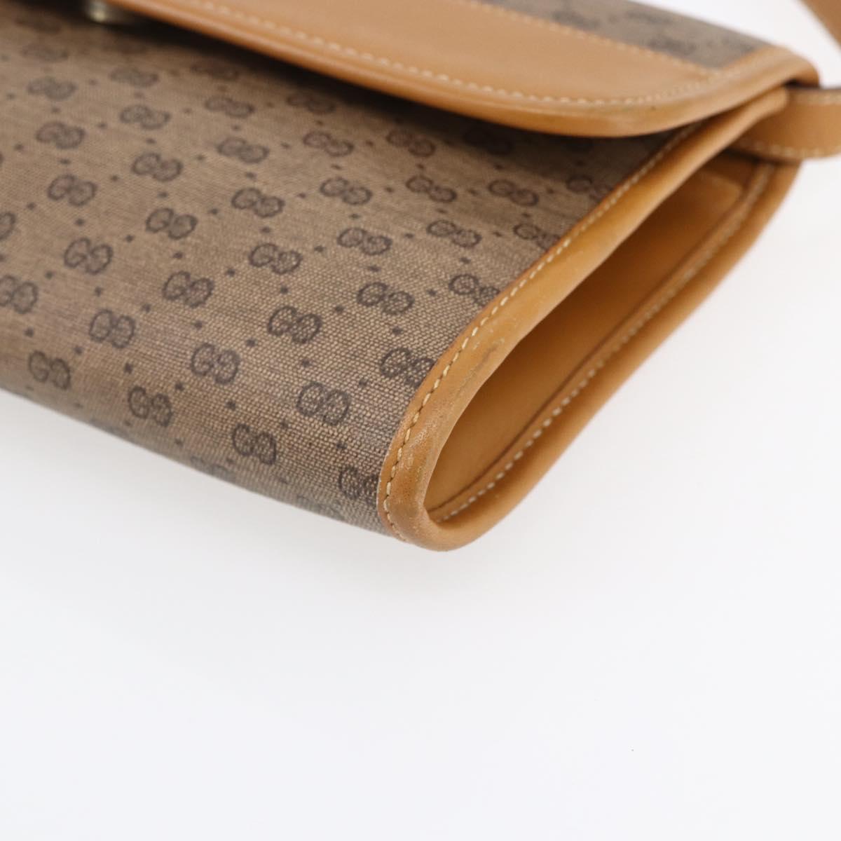 GUCCI Micro GG Supreme Shoulder Bag PVC Beige Gold 004 89 0265 Auth ki6121