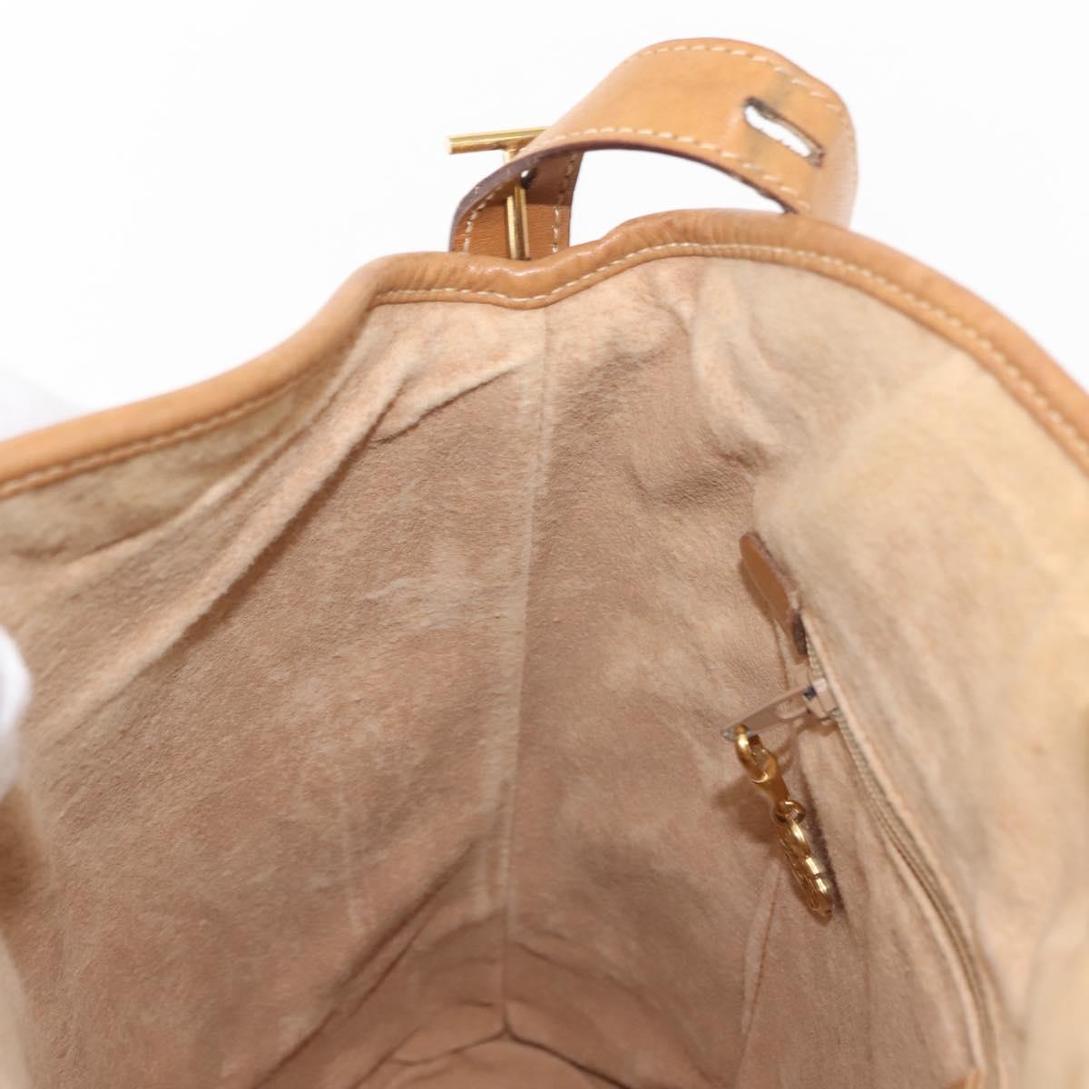 GUCCI Micro GG Supreme Shoulder Bag PVC Beige Gold Auth ki6122