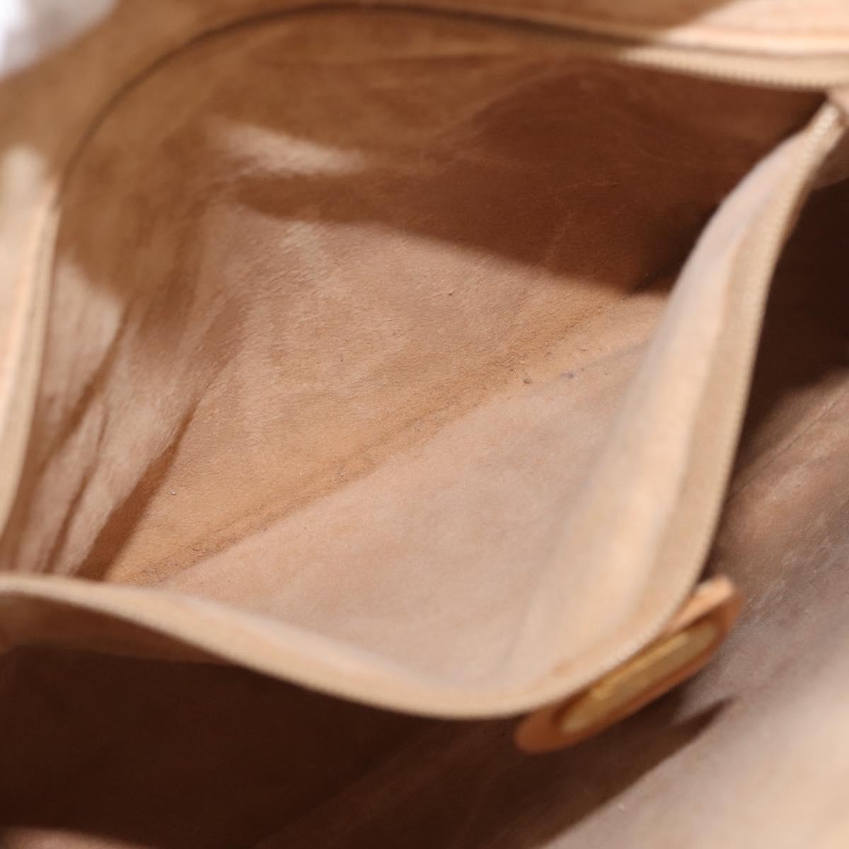 GUCCI Micro GG Supreme Shoulder Bag PVC Beige Gold Auth ki6122