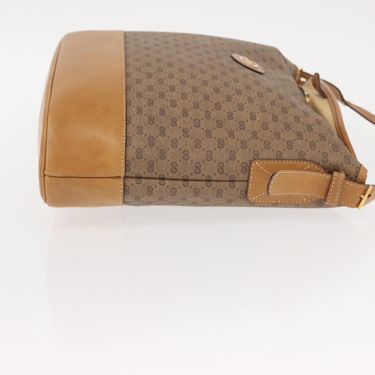 GUCCI Micro GG Supreme Shoulder Bag PVC Beige Gold Auth ki6122