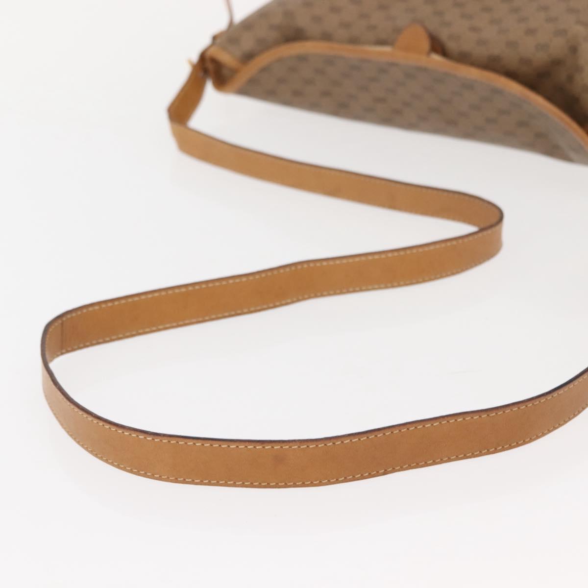 GUCCI Micro GG Supreme Shoulder Bag PVC Beige Gold Auth ki6122