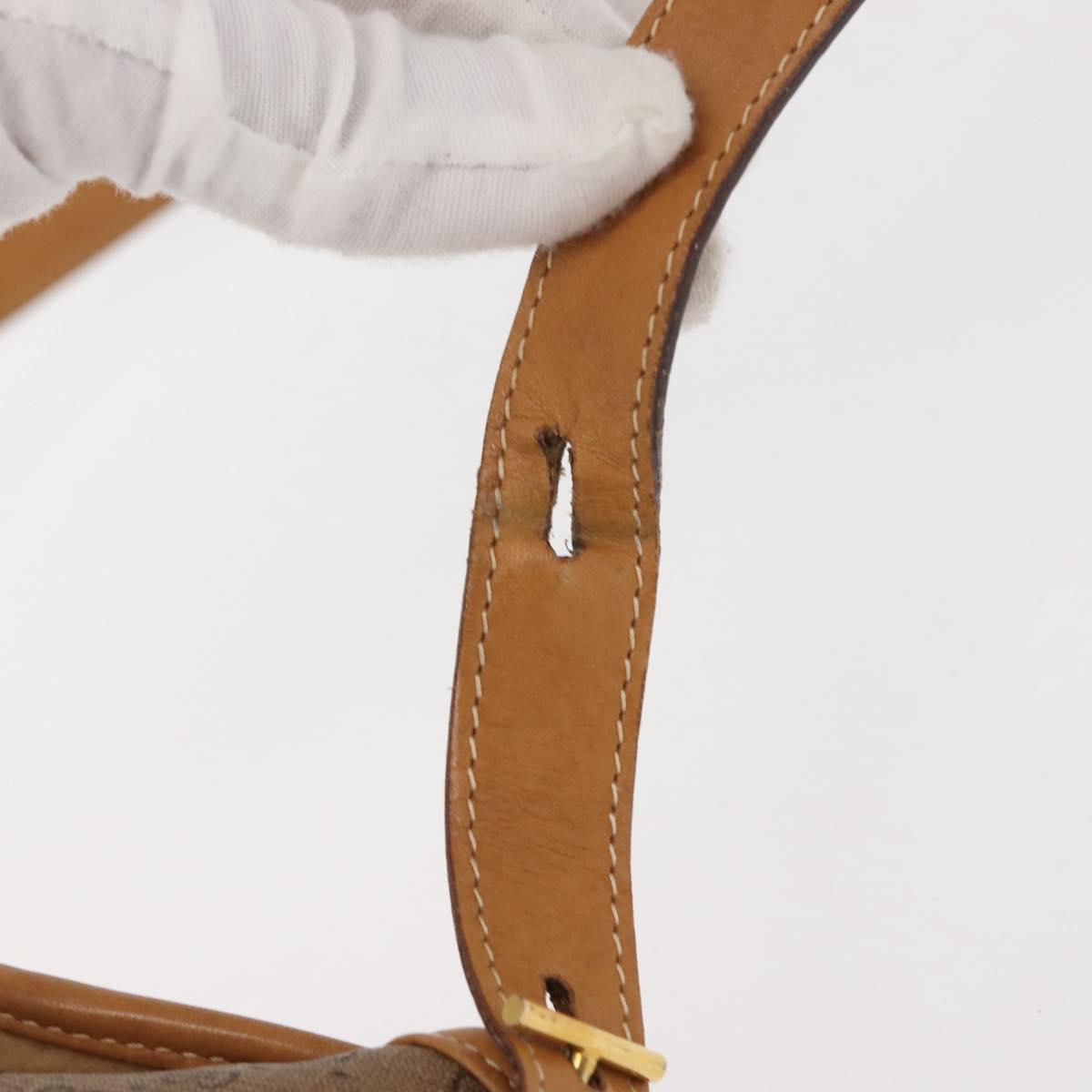 GUCCI Micro GG Supreme Shoulder Bag PVC Beige Gold Auth ki6122