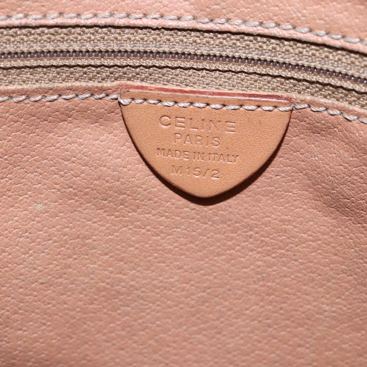 CELINE Macadam Canvas Tote Bag PVC Leather Brown Gold Auth ki6123