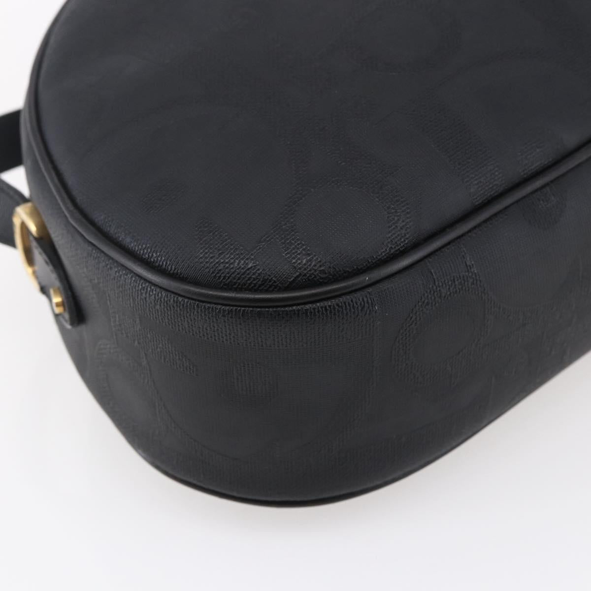 Christian Dior Trotter Canvas Shoulder Bag Black Auth ki6126