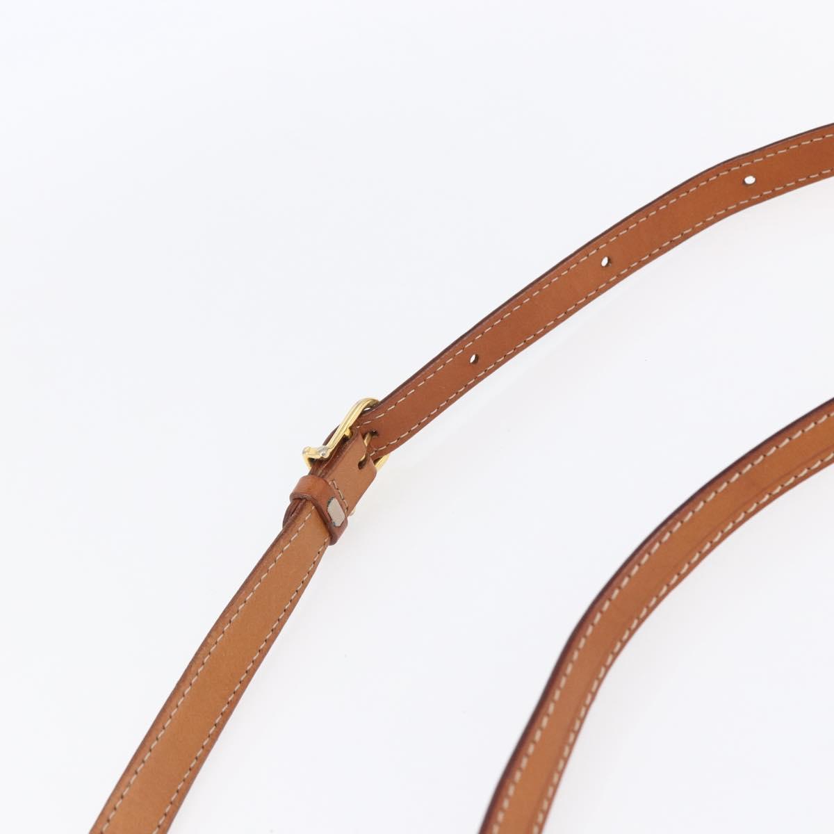 CELINE Macadam Canvas Shoulder Bag PVC Leather Brown Gold Auth ki6135