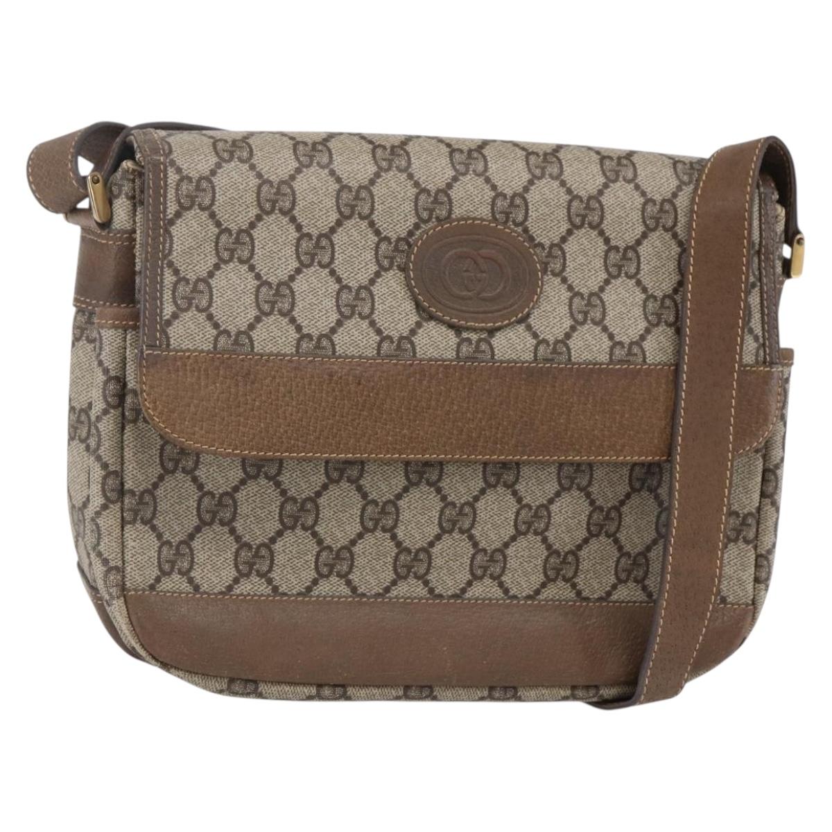 GUCCI GG Supreme Shoulder Bag PVC Leather Beige Gold 001 106 0185 Auth ki6140