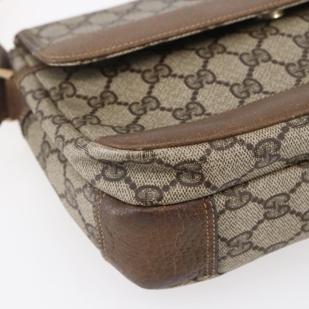 GUCCI GG Supreme Shoulder Bag PVC Leather Beige Gold 001 106 0185 Auth ki6140