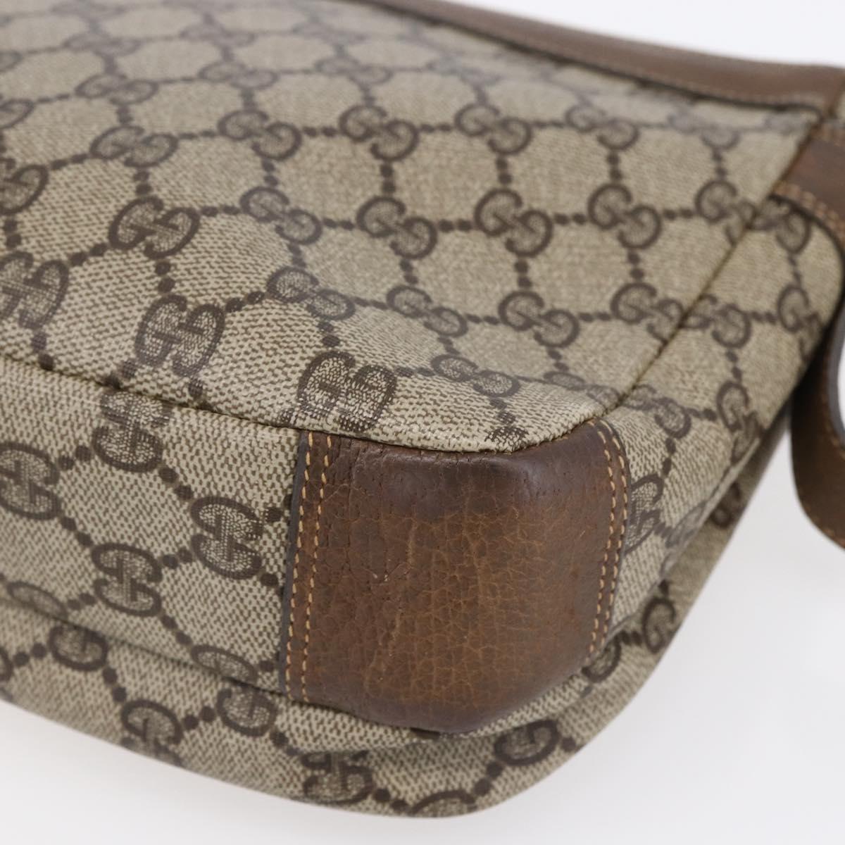 GUCCI GG Supreme Shoulder Bag PVC Leather Beige Gold 001 106 0185 Auth ki6140