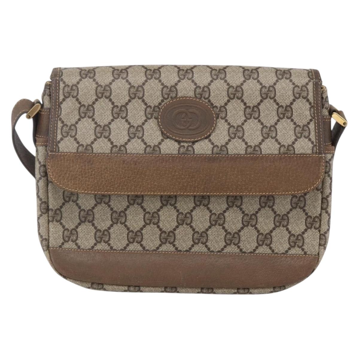 GUCCI GG Supreme Shoulder Bag PVC Leather Beige Gold 001 106 0185 Auth ki6140