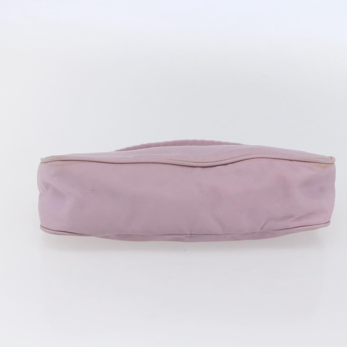 PRADA Accessory Pouch Nylon Pink Silver Auth ki6145