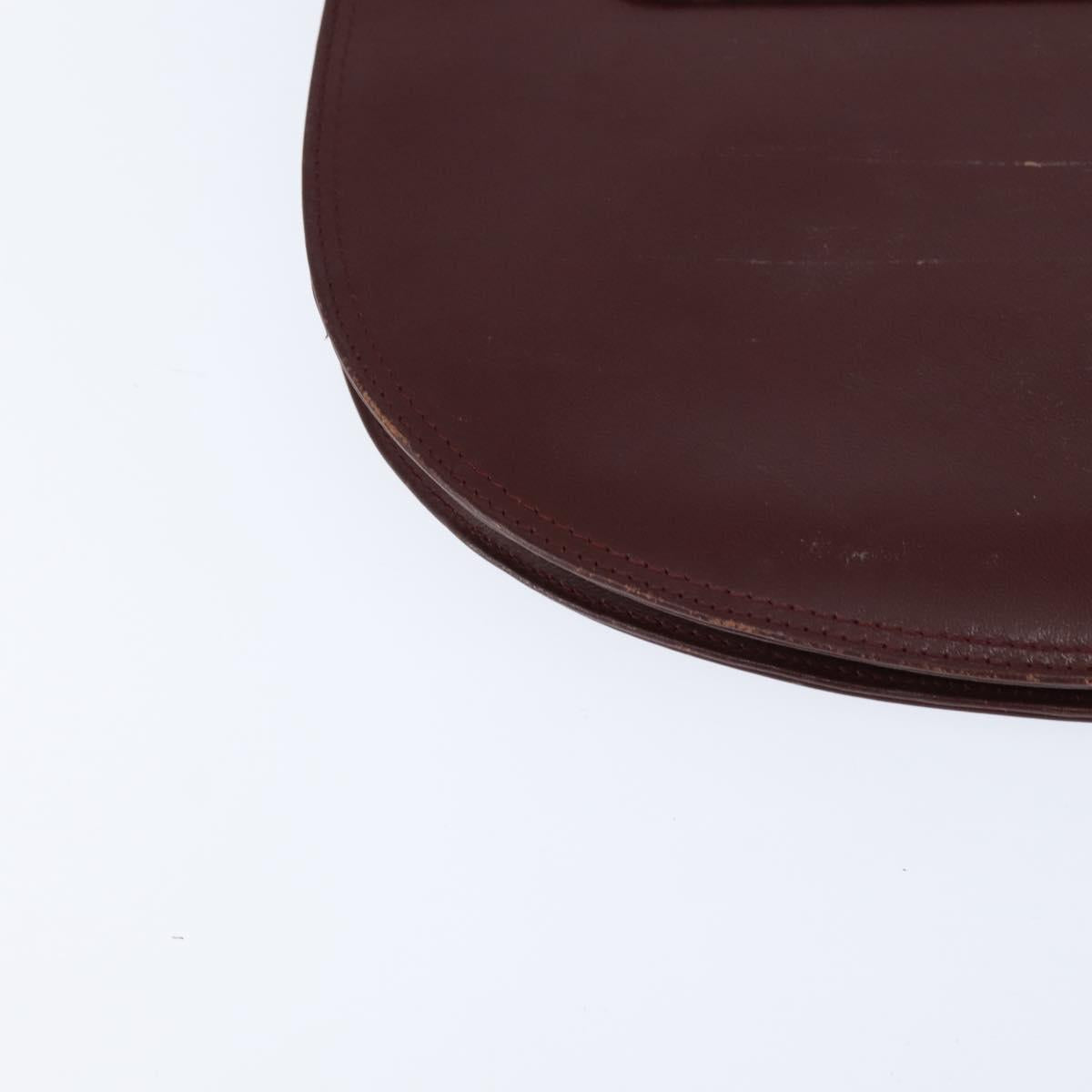 CARTIER Must Line Shoulder Bag Leather Bordeaux Gold Auth ki6148