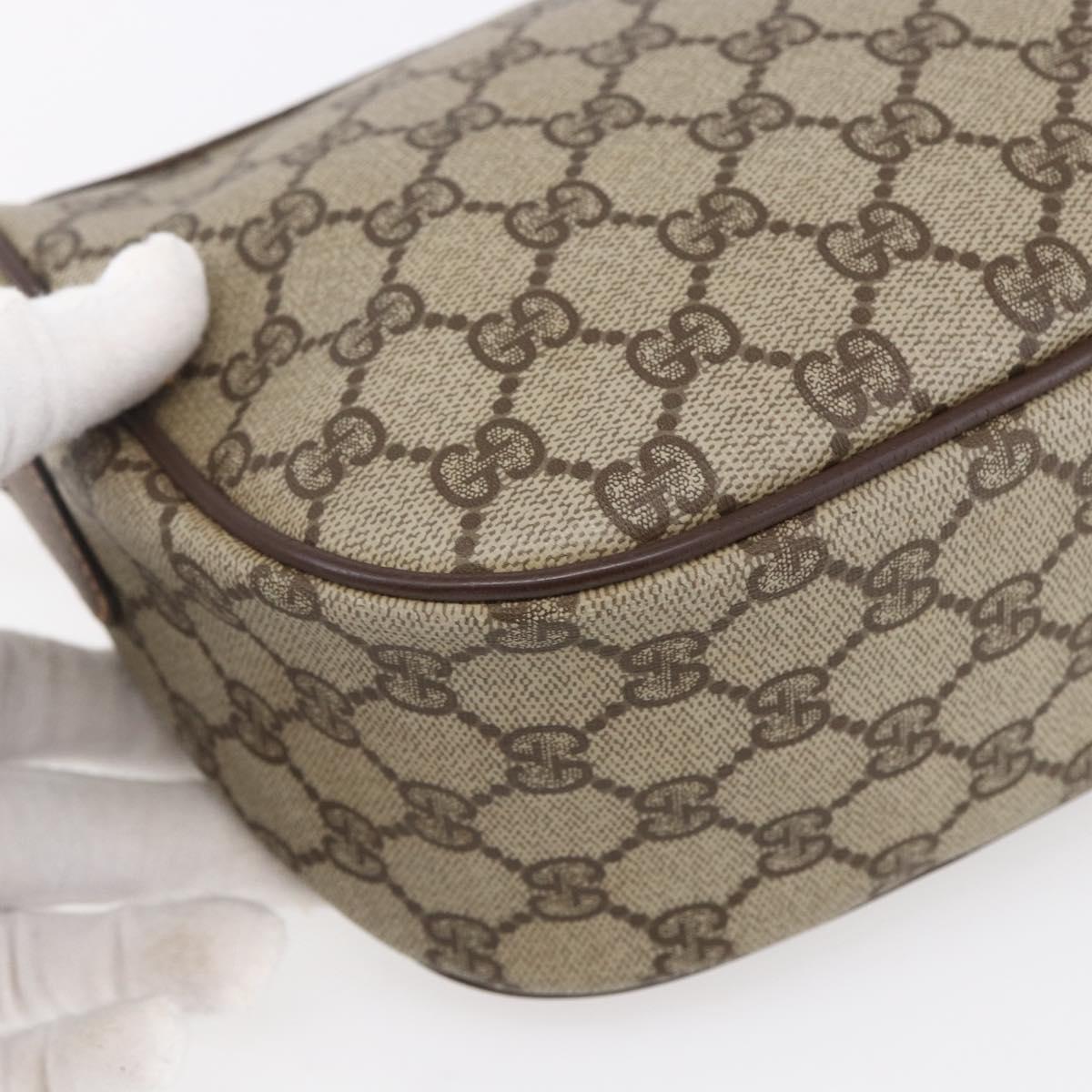 GUCCI GG Supreme Web Sherry Line Bag PVC Beige Gold 89 02 032 Auth ki6150