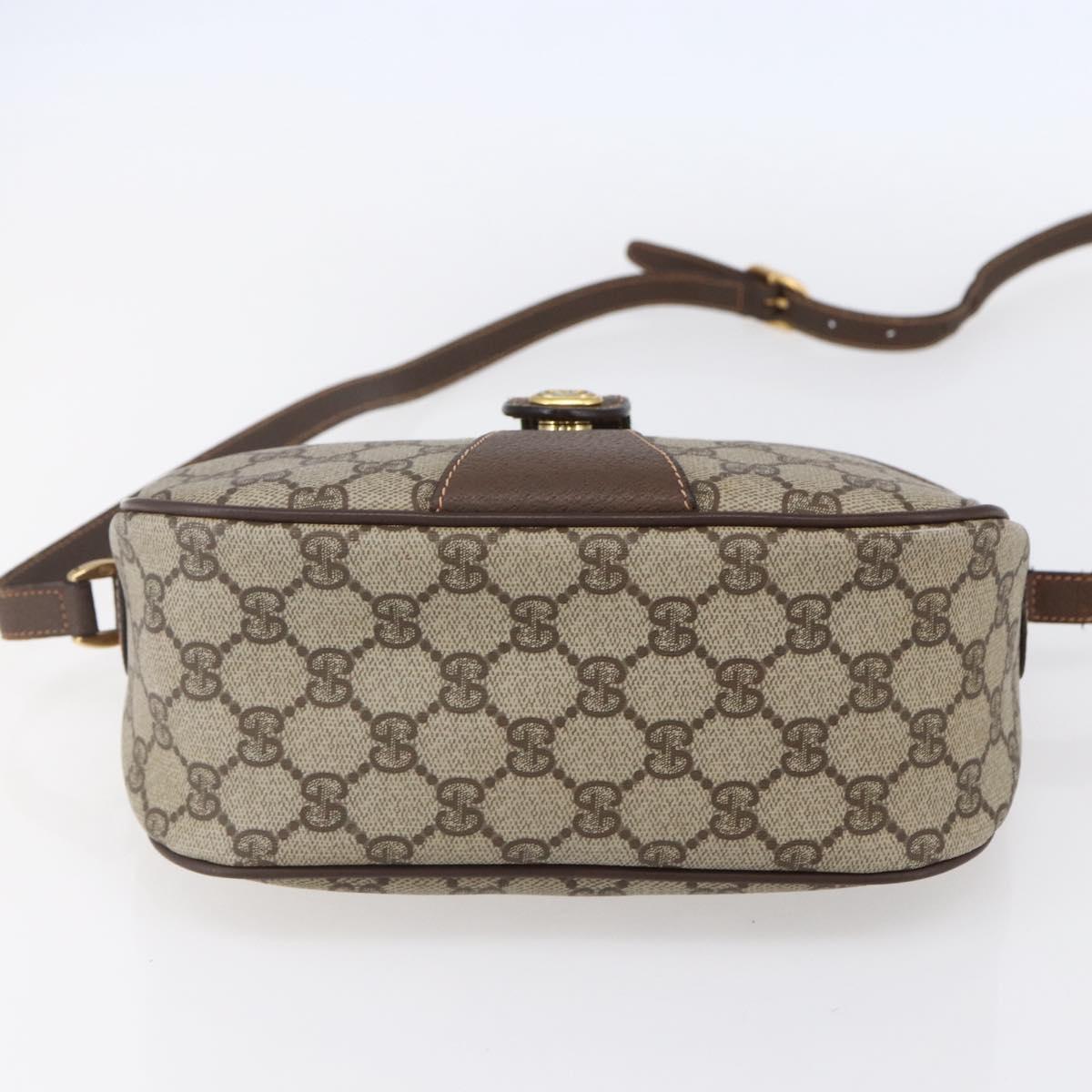 GUCCI GG Supreme Web Sherry Line Bag PVC Beige Gold 89 02 032 Auth ki6150