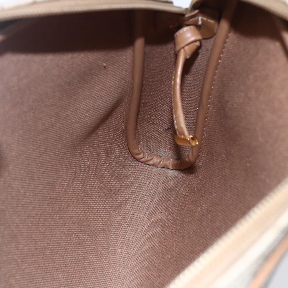 Christian Dior Honeycomb Canvas Shoulder Bag PVC Beige Gold Auth ki6153