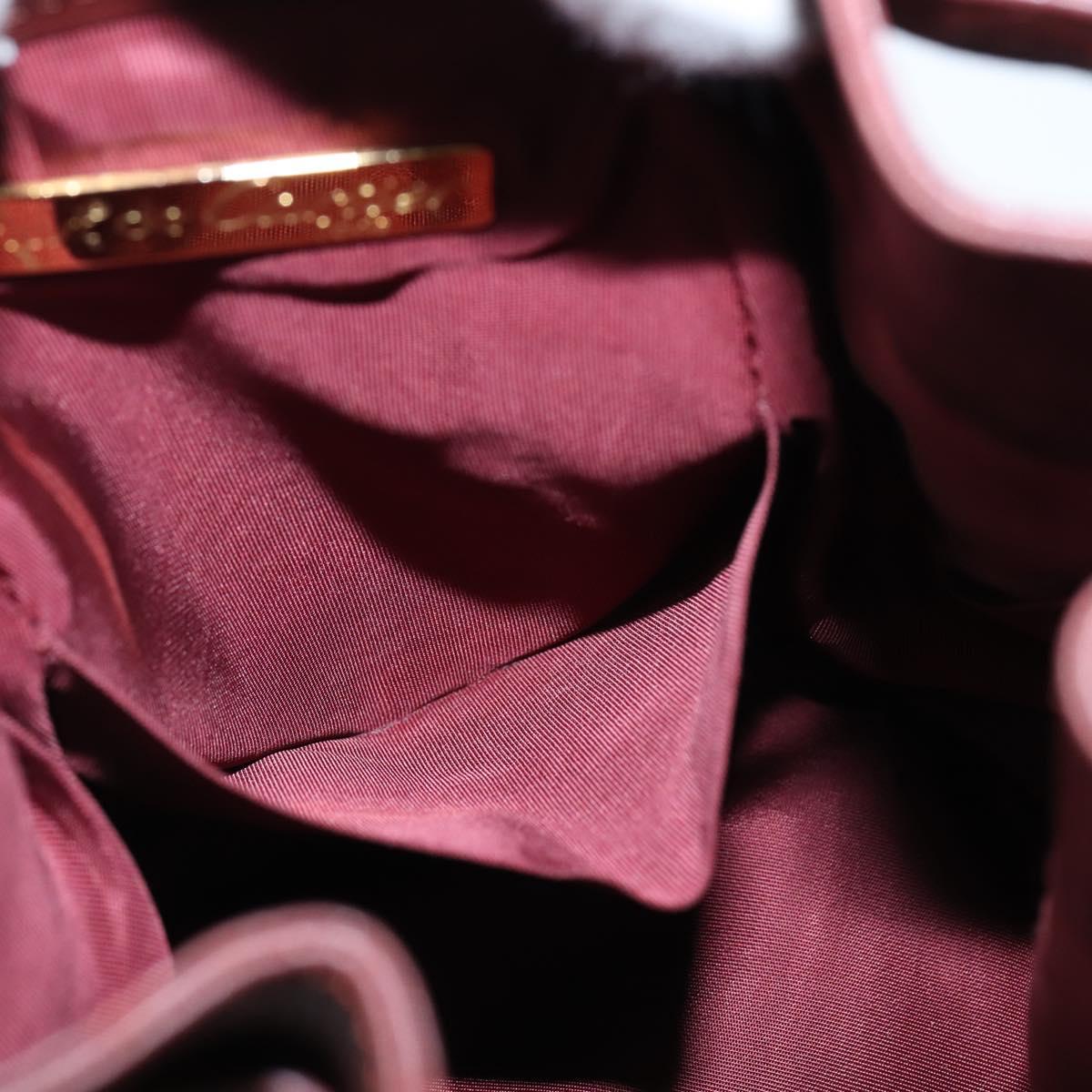 CARTIER Must Line Shoulder Bag Leather Bordeaux Gold Auth ki6154
