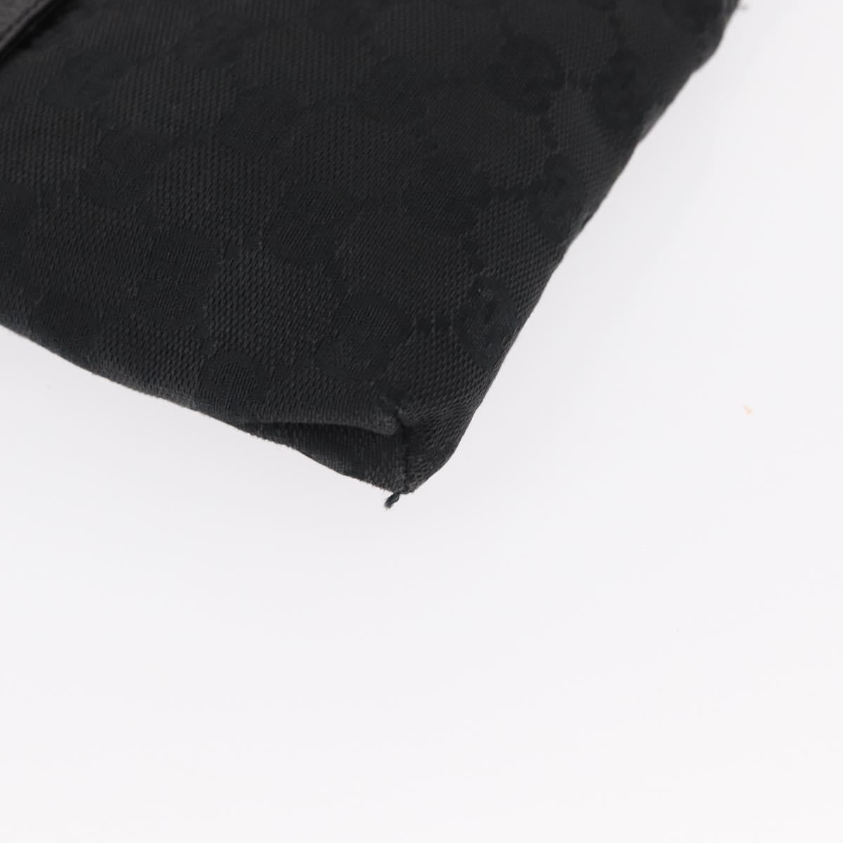 GUCCI GG Canvas Waist bag Black Silver 28566 Auth ki6159