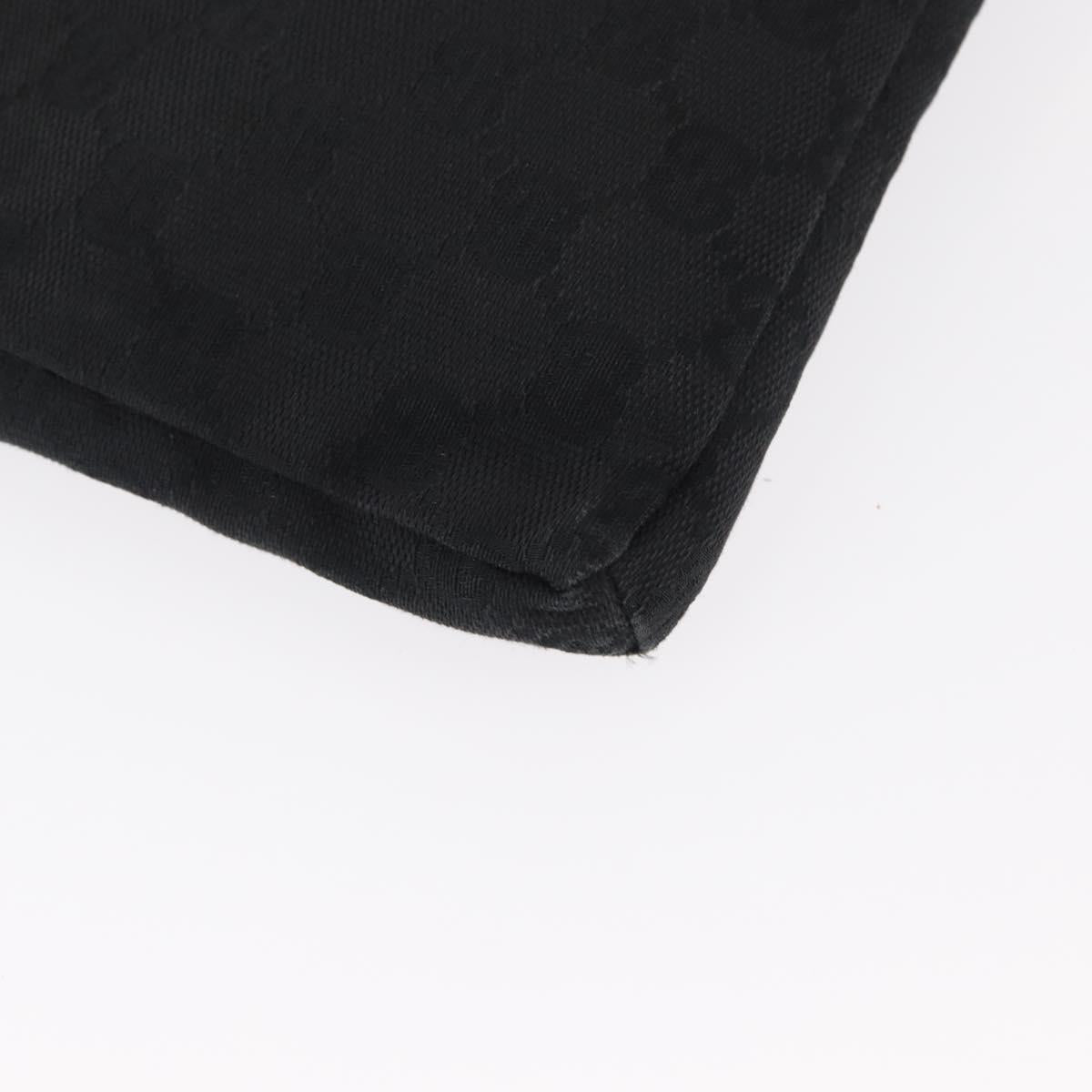 GUCCI GG Canvas Waist bag Black Silver 28566 Auth ki6159