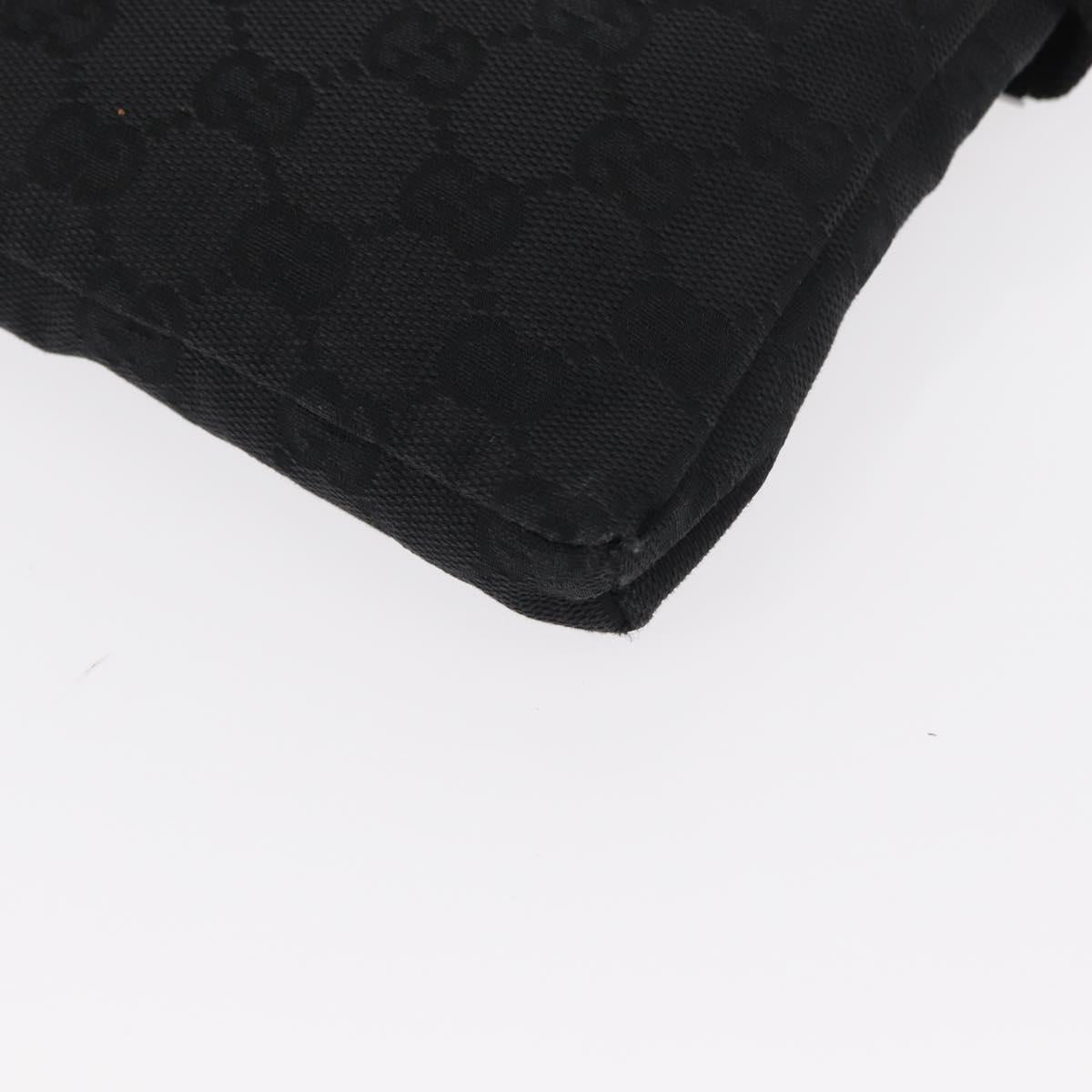 GUCCI GG Canvas Waist bag Black Silver 28566 Auth ki6159