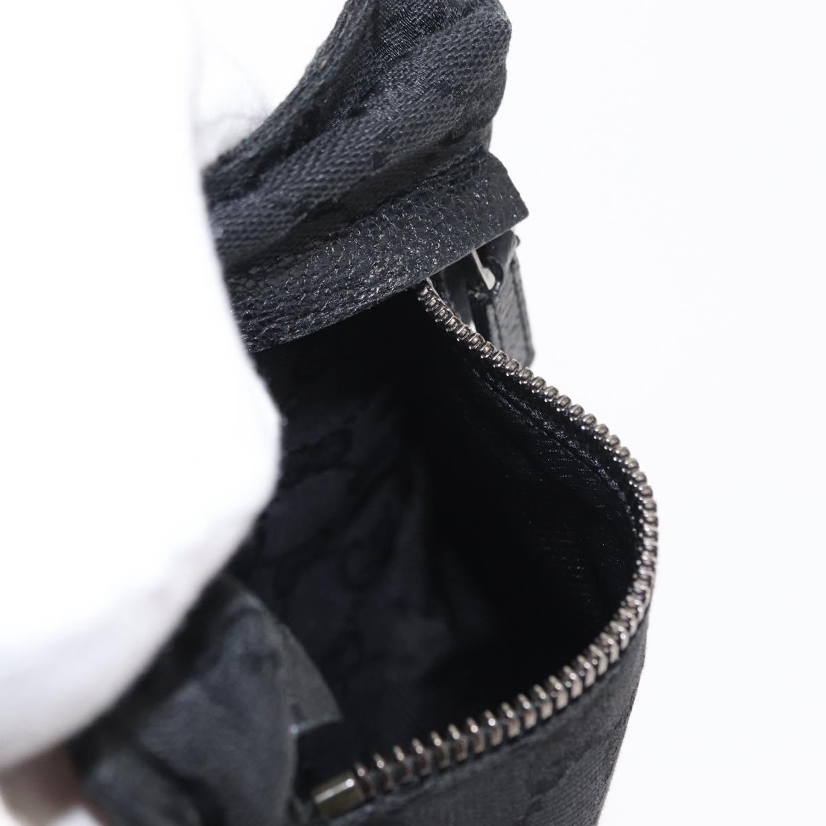 GUCCI GG Canvas Waist bag Black Silver 28566 Auth ki6159