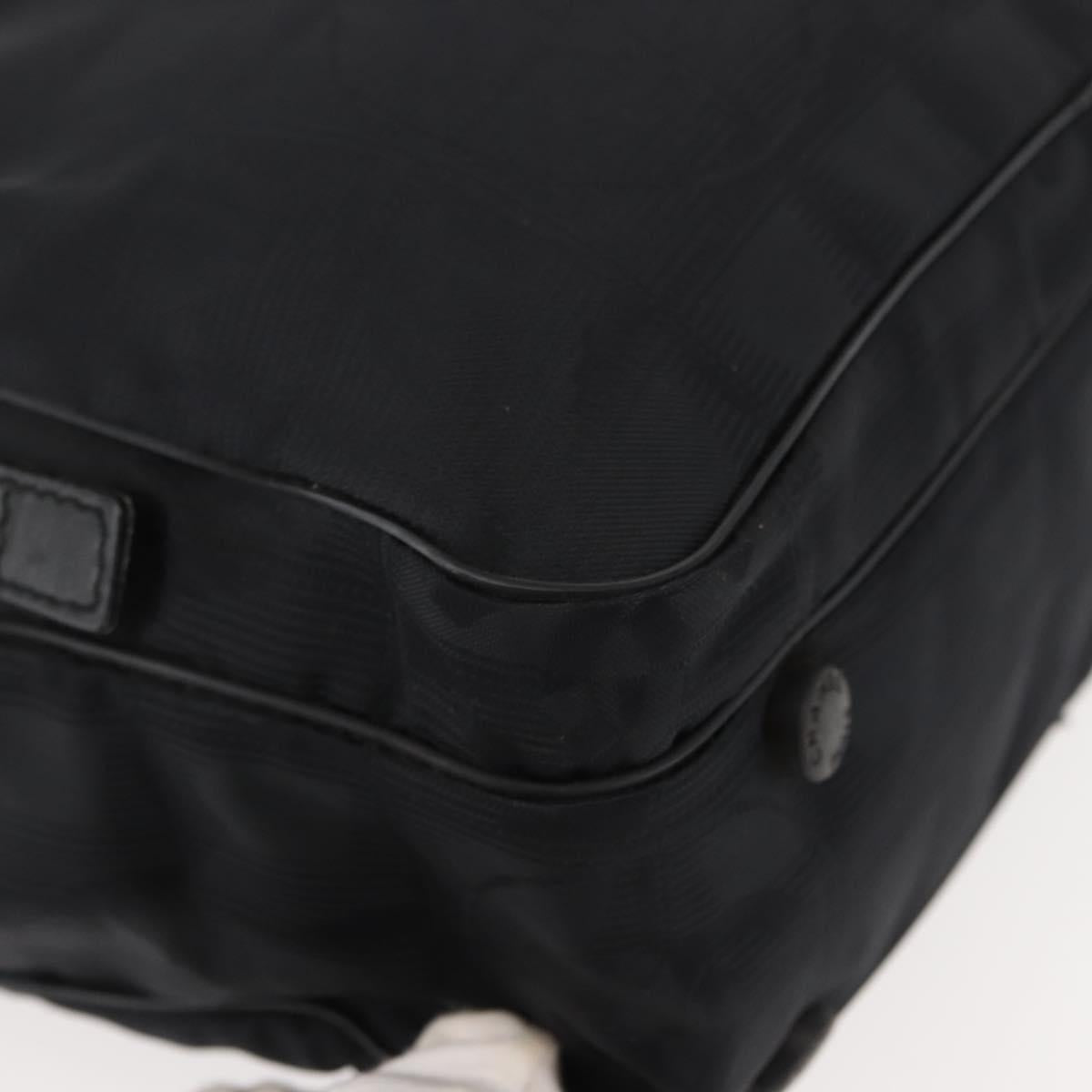 CHANEL New Travel Line Hand Bag Nylon Black CC Auth ki6162