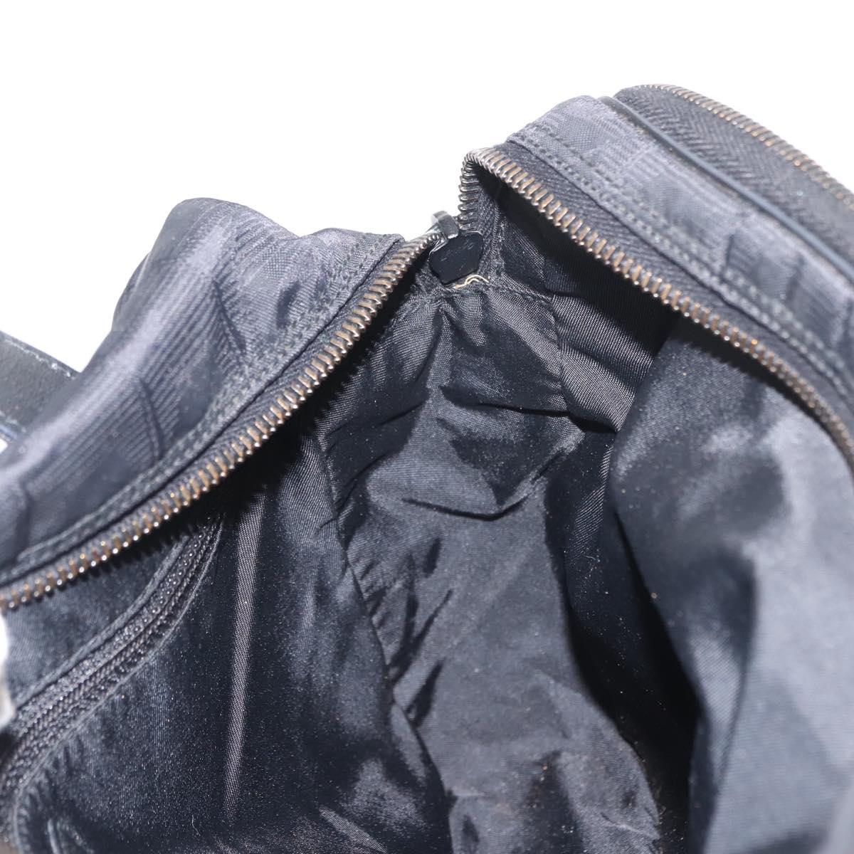 CHANEL New Travel Line Hand Bag Nylon Black CC Auth ki6162